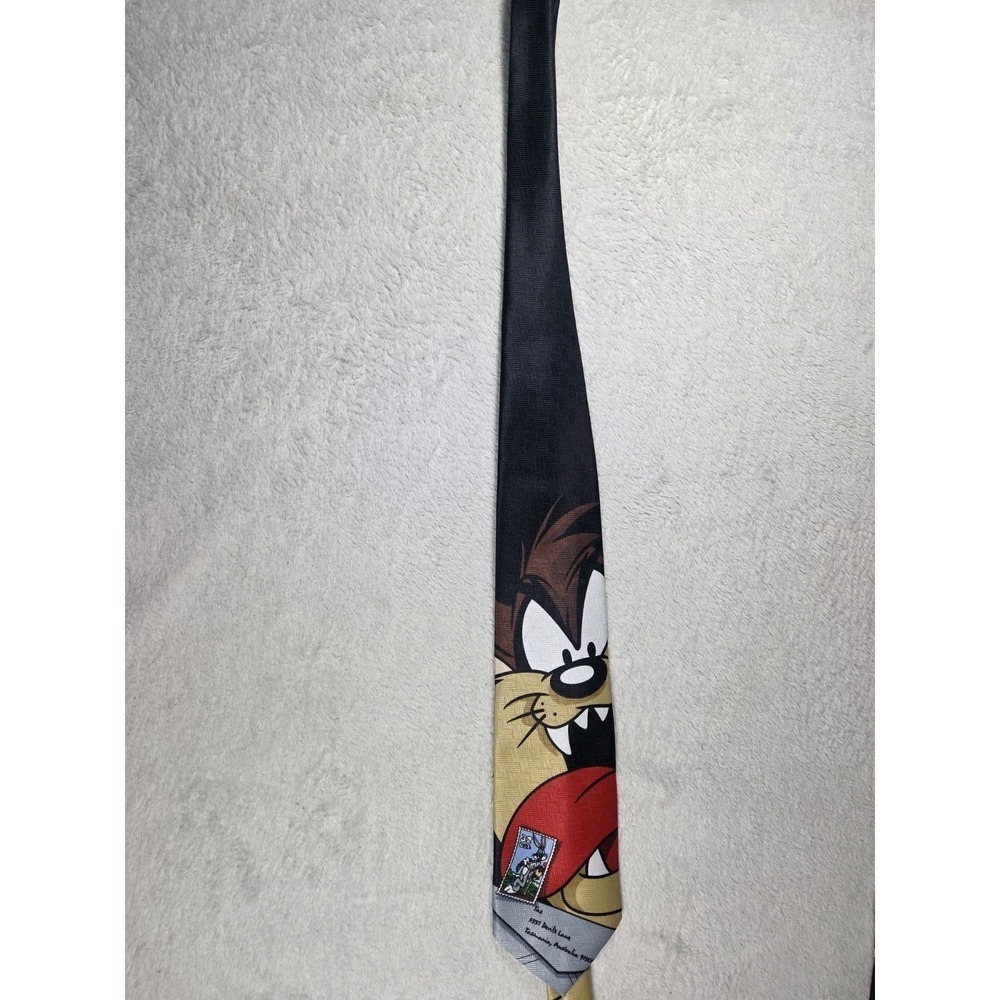 Looney Tunes Necktie Lot of 3 Vintage 1997 Stamp Collection Taz Bugs NWT